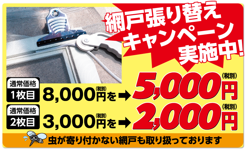 網戸張替えキャンペーン中